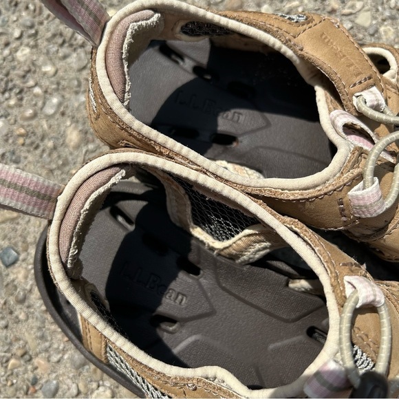 [6.5] L.L Bean Women’s Fisherman Sandals Tan & Pink Detail Water Shoe - Picture 4 of 7